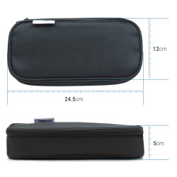 Trousse ovale XL zippée avec organiseur 23x9x6 cm Tissu Noire
