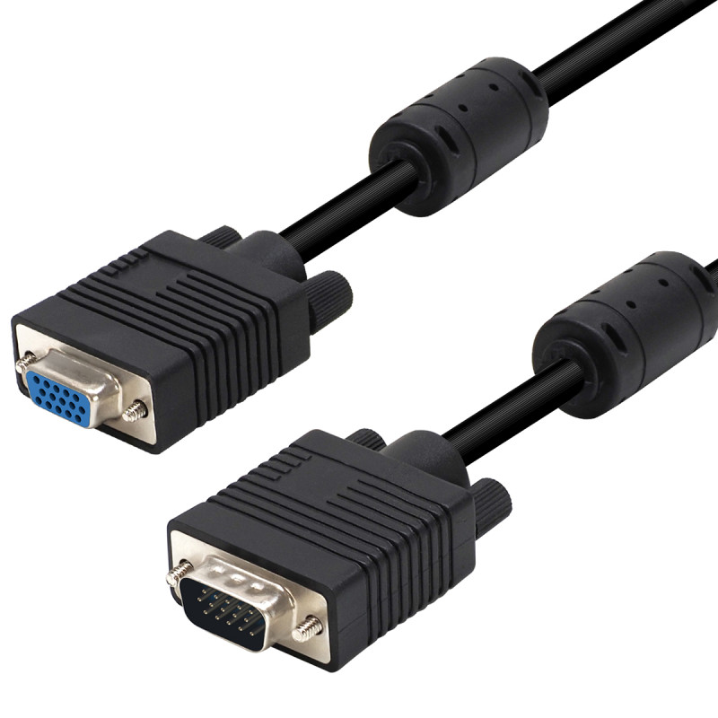 Rallonge écran VGA HD15 M/F Haute Qualité avec ferrites 15.00m
