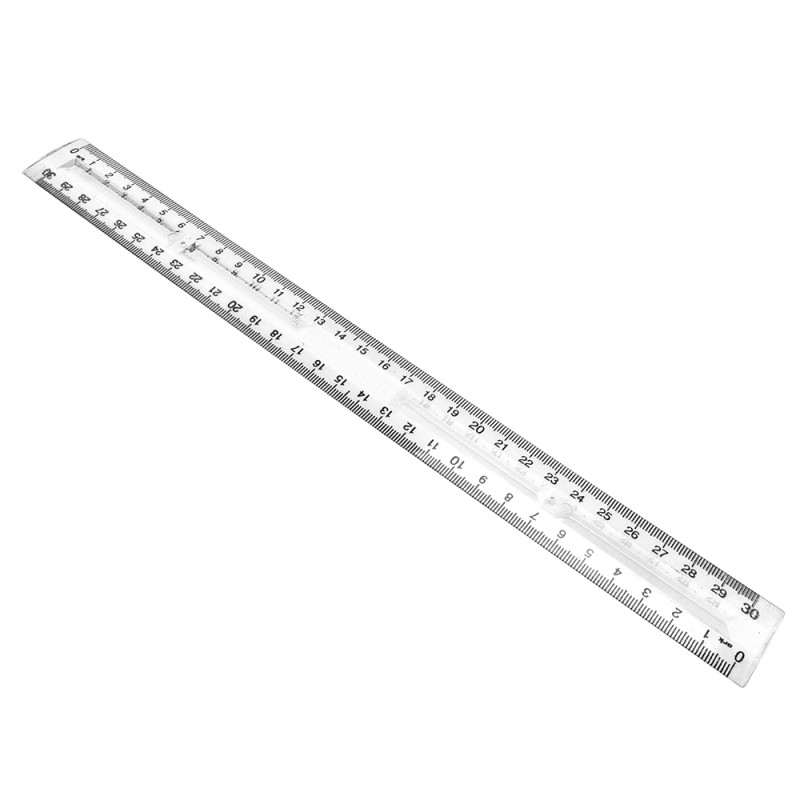 Règle plate 30cm transparente double graduation mm