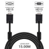 Rallonge écran VGA HD15 M/F Haute Qualité avec ferrites 15.00m