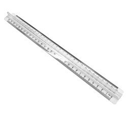 Règle 30cm transparente double graduation mm avec poignée