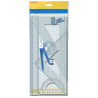 Kit 5 pcs: règle 30cm, 2 équerres 45 et 60°, rapport 10 cm, compas