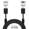 Rallonge écran VGA HD15 M/F Haute Qualité avec ferrites 20.00m