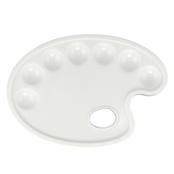 Plateau de peinture blanc, palette 9 alvéoles