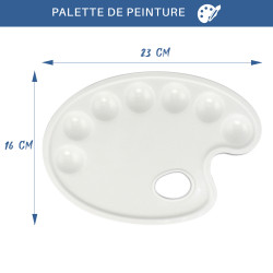 Plateau de peinture blanc, palette 9 alvéoles