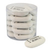 Gomme arrondie 65x36x15mm sans PVC blanche stand de 15 pièces