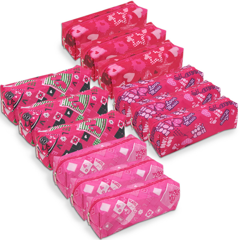 Trousse Fourre-tout 19 x 6 x 7 cm Textile Souple Coloris Assortis