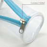 Trousse ronde fourre-tout PVC transparent 21 x 7,5cm