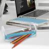 Trousse ronde fourre-tout PVC transparent 21 x 7,5cm