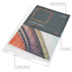 Pochettes Coins A4 Transparentes lisses 120 microns - sachet 50