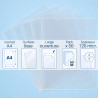 Pochettes Coins A4 Transparentes lisses 120 microns - sachet 50