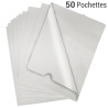 Pochettes Coins A4 Transparent lisses  90 mic. (9/100e) Paquet de 50