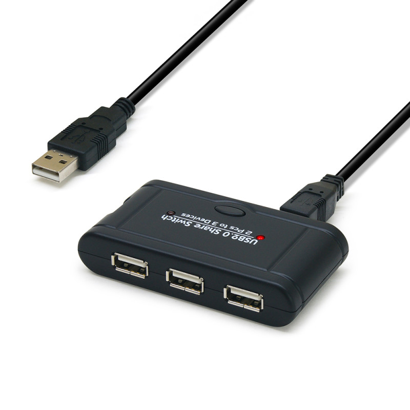 Hub USB 3 ports clavier souris clé disque dur pour 1 ou 2 PC