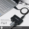 Hub USB 3 ports clavier souris clé disque dur pour 1 ou 2 PC