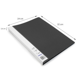 Protège Doc A4 80 Vues 40 Poch Polypro Premium Identifiable - Noir