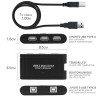 Hub USB 3 ports clavier souris clé disque dur pour 1 ou 2 PC