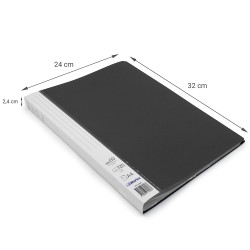 Protège Doc A4 120 Vues 60 Poch Polypro Premium Identifiable - Noir