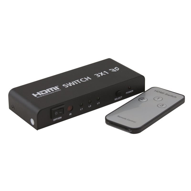 Commutateur auto.  HDMI 1.4, 1080p, 3D, télécom. 3 entrées/1 sortie