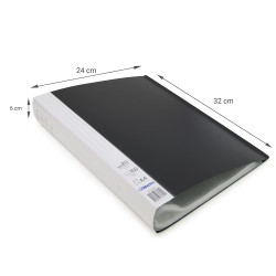 Protège Doc A4 160 Vues 80 Poch Polypro Premium Identifiable - Noir