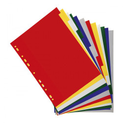 Intercalaires 12 touches couleurs vives en polypropylène 130 mic
