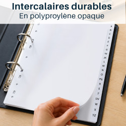 Intercalaires alphabétiques polypropylène A4 21 touches de A-Z