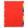 Intercalaires A4 12 touches neutres polypro couleurs vives avec index