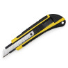 Cutter 18mm guide lame et manche grip antiglisse jaune et noir