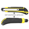 Cutter 18mm guide lame et manche grip antiglisse jaune et noir