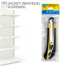 Cutter 18mm guide lame et manche grip antiglisse jaune et noir