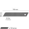 Jeu de 10 lames épaisses 18mm pour cutter séquable 14 sections