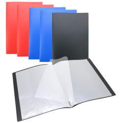 Lot 6 Protèges Doc A4 40 Vues 20 Poch Couverture Polypro Assorties