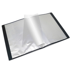 Porte vues A4 Personnalisable 40 Vues Couverture Polypro Noir