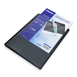 Protège Doc A4 Personnalisable 80 Vues Couvert Polypro Noir