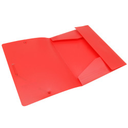 Chemise à élastiques 3 rabats A4 polypro 4,5/10e souple opaque Rouge