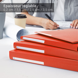 Chemise à élastiques 3 rabats A4 polypro 4,5/10e souple opaque Rouge