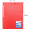 Chemise à élastiques 3 rabats A4 polypro 4,5/10e souple opaque Rouge