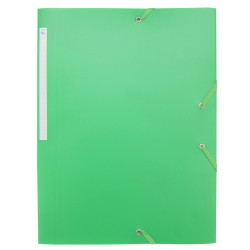 Chemise à élastiques 3 rabats A4 polypro 4,5/10e souple opaque Vert