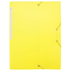 Chemise à élastiques 3 rabats A4 polypro 4,5/10e souple opaque Jaune