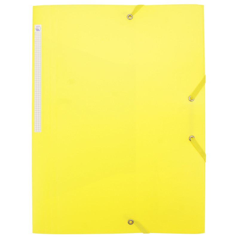 Chemise à élastiques 3 rabats A4 polypro 4,5/10e souple opaque Jaune