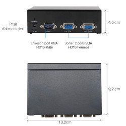 Distriduteur Vidéo VGA 2 sorties 500 Mhz