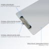 Porte-bloc A4 avec pince et porte stylo plastique rigide Transparent