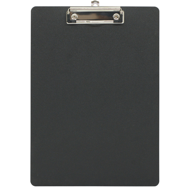 Porte bloc à pince A4 en polypro de 2mm - 22.5 x 31.5 cm - Noir