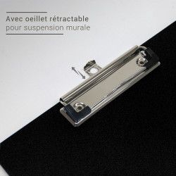 Porte bloc à pince A4 en polypro de 2mm - 22.5 x 31.5 cm - Noir
