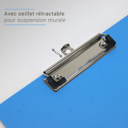 Porte bloc à pince A4 en polypro de 2mm - 22.5 x 31.5 cm - Bleu