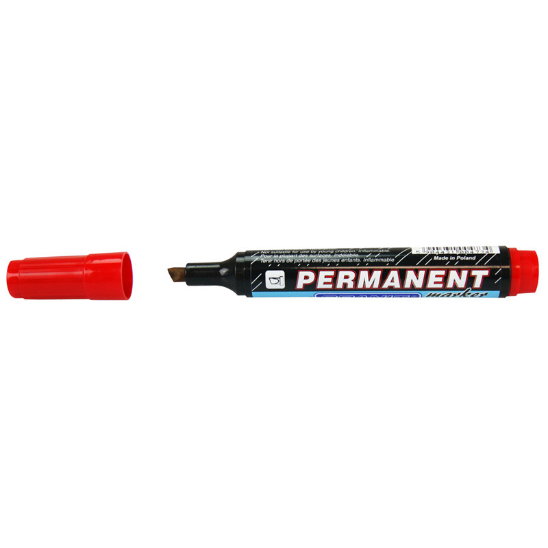 Marqueur permanent Rouge pointe Biseautée 5 mm grand modèle