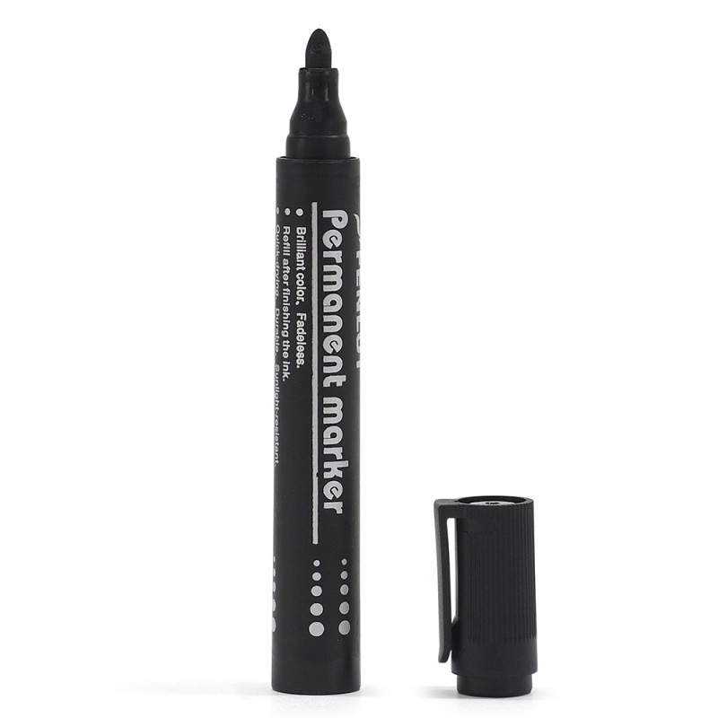 Marqueur permanent Noir pointe Ogive 2mm 