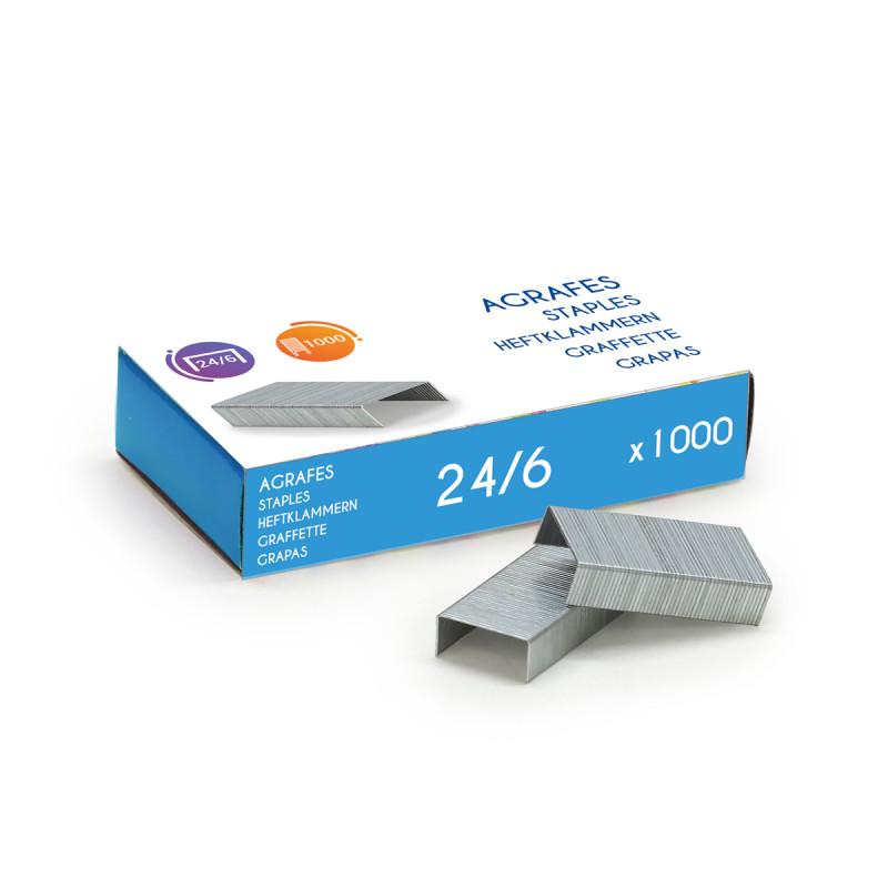 Agrafes n°24/6 galvanisée Boîte de 1000