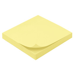 Notes adhésives repositionnables bloc 100 feuilles jaunes 75 x 75 mm