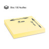 Notes adhésives repositionnables bloc 100 feuilles jaunes 75 x 75 mm