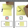 Notes adhésives repositionnables bloc 100 feuilles jaunes 75 x 75 mm
